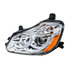 31454 by UNITED PACIFIC - Projection Headlight Assembly - LH, Chrome Housing, High/Low Beam, H7 Quartz/H1 Quartz Bulb, with Signal Light, LED Position Light and LED Side Marker