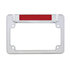 110205 by UNITED PACIFIC - License Plate Frame - Chrome Motorcycle, with 3rd Brake Light, Red LED/Red Lens