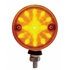 39426 by UNITED PACIFIC - Marker Light - Double Face, LED, Assembly, Dual Function, 30 LED, Amber and Red Lens/Amber and Red LED, Chrome-Plated Steel, 3" Lens, Round Design