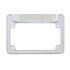 110211 by UNITED PACIFIC - License Plate Frame - Chrome Motorcycle, with Back-Up Light, White LED/Clears Lens