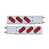 63786 by UNITED PACIFIC - Light Bar - Rear, "Glo" Light, Stainless Steel, Spring Loaded, with 3.75" Bolt Pattern, Stop/Turn/Tail Light, Red LED and Lens, with Rubber Grommets, 22 LED Per Light
