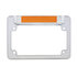 110210 by UNITED PACIFIC - License Plate Frame - Chrome Motorcycle, with Auxiliary Light, Amber LED/Amber Lens