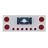 35081 by UNITED PACIFIC - Tail Light Panel - Stainless Steel, Rear Center, with 4X Red LED 4" Light & 6X Red LED 2" Light & Bezel, Red Lens, Competition Series