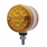 39561 by UNITED PACIFIC - Marker Light - Reflector, Double Face, LED, Assembly, Dual Function, 15 LED, Amber and Red Lens/Amber and Red LED, Chrome-Plated Steel, 3" Lens, Round Design