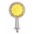 38440 by UNITED PACIFIC - LED Honda Light - Amber Lens/Amber LED, Chrome-Plated Housing, Watermelon Design, 2-1/8" Mounting Arm