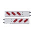 63784 by UNITED PACIFIC - Light Bar - Rear, "Glo" Light, Stainless Steel, Spring Loaded, with 3.75" Bolt Pattern, Stop/Turn/Tail Light, Red LED and Lens, with Chrome Bezels and Visors, 22 LED Per Light