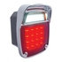 40930 by UNITED PACIFIC - Tail Light Bezel - For Universal Combination Tail Light, Chrome, Plastic, Double Visor Design