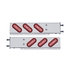 63787 by UNITED PACIFIC - Light Bar - Rear, "Glo" Light, Stainless Steel, Spring Loaded, with 3.75" Bolt Pattern, Stop/Turn/Tail Light, Red LED, Clear Lens, with Rubber Grommets, 22 LED Per Light