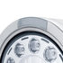 31567 by UNITED PACIFIC - Headlight - 1 High Power, LED, Half-Moon, RH/LH, 7 in. Round, Polished Housing, with Bullet Style Bezel, with Single Function 4 Amber LED Signal Light with Clear Lens