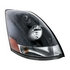 31313 by UNITED PACIFIC - Headlight Assembly - RH, Black Housing, High/Low Beam, HB3/H11/3157 Bulb, with Signal Light, Aerodynamic Lens Design