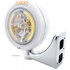 32471 by UNITED PACIFIC - Headlight - RH/LH, 7", Round, Polished Housing, H4 Bulb, with 34 Bright Amber LED Position Light and 4 Amber LED Dual Mode Signal Light, Clear Lens