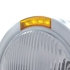 31710 by UNITED PACIFIC - Headlight - Half-Moon, RH/LH, 7", Round, Polished Housing, H4 Bulb, with Bullet Style Bezel, with 4 Amber LED Signal Light, with Amber Lens