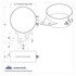 10285 by UNITED PACIFIC - Exhaust Clamp - 8", Stainless, Butt Joint, Angled Bracket