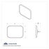 C476902 by UNITED PACIFIC - Mirror Head - Stainless Steel, 6" x 8" Rectangular, Exterior, Rear View, for 1947-1972 Chevy & GM Truck