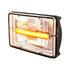 31151 by UNITED PACIFIC - Headlight - RH/LH, 4 x 6", Rectangle, Chrome Housing, High Beam, with Amber 9 LED Position Light