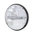 31513 by UNITED PACIFIC - Headlight - 3 High Power, LED, RH/LH, 7", Round, Chrome Housing, High/Low Beam, with 10 White LED Position Light