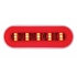 63785 by UNITED PACIFIC - Light Bar - Rear, "Glo" Light, Stainless Steel, Spring Loaded, with 3.75" Bolt Pattern, Stop/Turn/Tail Light, Red LED, Clear Lens, with Chrome Bezels and Visors, 22 LED Per Light
