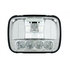 31297 by UNITED PACIFIC - Crystal Lens, 5 High Power LED Headlight - RH/LH, 5 x 7", Rectangle, Chrome Housing, High/Low Beam