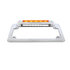 110210 by UNITED PACIFIC - License Plate Frame - Chrome Motorcycle, with Auxiliary Light, Amber LED/Amber Lens