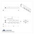 61801 by UNITED PACIFIC - Light Bar - Stainless Steel, Spring Loaded, Rear, Stop/Turn/Tail Light, Red LED/Clear Lens, with 3.75" Bolt Pattern, with Chrome Bezels and Visors, 36 LED per Light