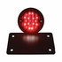 86851 by UNITED PACIFIC - Tail Light - Motorcycle LED, "Bobber" Style, Horizontal, with Black Grille Bezel, Red Lens