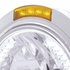 32468 by UNITED PACIFIC - Headlight - RH/LH, 7", Round, Polished Housing, H4 Bulb, with Bullet Style Bezel, with 34 Bright White LED Position Light and 4 Amber LED Signal Light, Amber Lens