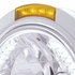 32466 by UNITED PACIFIC - Headlight - RH/LH, 7", Round, Polished Housing, H4 Bulb, with Bullet Style Bezel, with 34 Bright White LED Position Light and 4 Amber LED Dual Mode Signal Light, Amber Lens