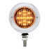 31816 by UNITED PACIFIC - Marker Light - Double Face, LED, Assembly, with Bezel, 13 LED, Clear Lens/Red LED, Stainless Steel, Round Design
