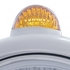 32422 by UNITED PACIFIC - Guide Headlight - 682-C Style, RH/LH, 7", Round, Polished Housing, H4 Bulb, with 34 Bright Amber LED Position Light and Top Mount, 5 LED Dual Mode Signal Light, Amber Lens