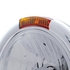 30415 by UNITED PACIFIC - Headlight - RH/LH, 7", Round, Polished Housing, Crystal H4 Bulb, with Incandescent Amber Turn Signal Light