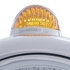 32392 by UNITED PACIFIC - Guide Headlight - 682-C Style, RH/LH, 7", Round, Polished Housing, H6024 Bulb, with Top Mount, 5 LED Dual Mode Signal Light, Amber Lens