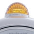 32394 by UNITED PACIFIC - Guide Headlight - 682-C Style, RH/LH, 7", Round, Polished Housing, H4 Bulb, with Top Mount, 5 LED Dual Mode Signal Light, Amber Lens