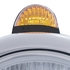 32430 by UNITED PACIFIC - Guide Headlight - 682-C Style, RH/LH, 7", Round, Powdercoated Black Housing, H4 Bulb, with 34 Bright Amber LED Position Light and Top Mount, 5 LED Dual Mode Signal Light, Amber Lens