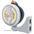32642 by UNITED PACIFIC - Guide Headlight - 682-C Style, RH/LH, 7", Round, Powdercoated Black Housing, H4 Bulb, with 34 Bright Amber LED Position Light and Top Mount, Original Style, 5 LED Signal Light, Amber Lens