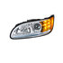 35808 by UNITED PACIFIC - Projection Headlight Assembly - LH, Chrome Housing, High/Low Beam, H11/HB3 Bulb, with Amber 6 LED Signal Light, White LED Position Light and LED Side Marker, Back Cover Included