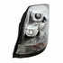 31263 by UNITED PACIFIC - Projection Headlight Assembly - LH, Chrome Housing, High/Low Beam, H7/H1/3157 Bulb, with Signal Light and White LED Position Light Bar