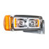 31155 by UNITED PACIFIC - Projection Headlight Assembly - RH, LED, Chrome Housing, High/Low Beam, with LED Signal Light and Position Light Bar