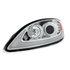 31175 by UNITED PACIFIC - Projection Headlight Assembly - LH, Chrome Housing, High/Low Beam, H7/H1 Bulb, with LED Signal Light, Position Light and Side Marker