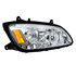 35772 by UNITED PACIFIC - Projection Headlight Assembly - RH, LED, Chrome Housing, High/Low Beam, with Amber LED Turn Signal, White LED Position Light Bar and Amber LED Marker Light