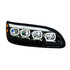 35844 by UNITED PACIFIC - Headlight - R/H, Black, Quad-LED, with LED Directional & Sequential Signal, for 2005-2015 Peterbilt 386