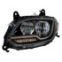 35759 by UNITED PACIFIC - Headlight Assembly - LH, LED, Black Housing, High/Low Beam, with Amber LED Signal Light, White LED Position Light and Amber LED Side Marker