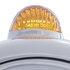 32040 by UNITED PACIFIC - Guide Headlight - 682-C Style, RH/LH, 7", Round, Chrome Housing, H4 Bulb, with 10 Amber LED Accent Light and Top Mount, Dual-Function 6 LED Light, Amber Lens