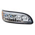 35842 by UNITED PACIFIC - Headlight - Chrome, Quad-LED, with LED Directional & Sequential Signal, Passenger Side, for 2005-2015 Peterbilt 386
