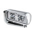 35775 by UNITED PACIFIC - Projection Headlight Assembly - LH, LED, Chrome Housing, High/Low Beam, with Die-Cast Mounting Arm