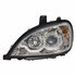31187 by UNITED PACIFIC - Projection Headlight Assembly - LH, Chrome Housing, High/Low Beam, H7/H1/3157 Bulb, with Dual Mode LED Light Bar