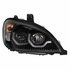 31225 by UNITED PACIFIC - Projection Headlight Assembly - RH, Black Housing, High/Low Beam, H7/H1/3157 Bulb, with Dual Mode Amber LED Light Bar