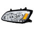 35771 by UNITED PACIFIC - Projection Headlight Assembly - LH, LED, Chrome Housing, High/Low Beam, with Amber LED Turn Signal, White LED Position Light Bar and Amber LED Marker Light