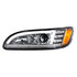 35765 by UNITED PACIFIC - Projection Headlight Assembly - LH, Chrome Housing, High/Low Beam, H7 Quartz Bulb, with 24 LED Signal (Sequential), 18 LED DRL/Position Light and Side Marker