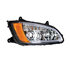 32780 by UNITED PACIFIC - Projection Headlight Assembly - RH, Chrome Housing, High/Low Beam, H7/HB3 Bulb, with Amber LED Signal/Parking Light and White LED Position Light Bar