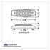 38307 by UNITED PACIFIC - Clearance/Marker Light, Amber LED/Clear Lens, Rectangle Design, with Reflector, 12 LED